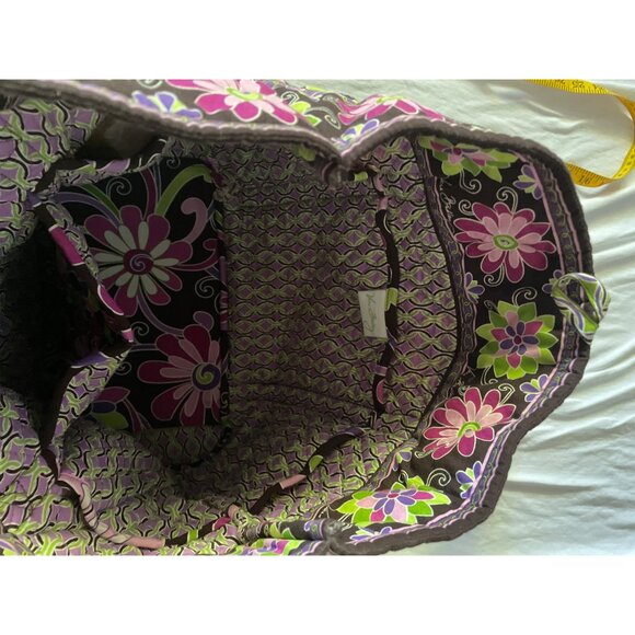 Vera Bradley Floral Quilted Duffle Bag & Tote Set Travel Pink Brown Large - Picture 10 of 13